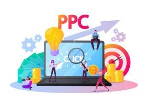 Pay Per Click Concept. Tiny Characters at Huge Computer Desktop - Pay Per Click Concept. Tiny Characters at Huge Computer Desktop with Cursor Clicking on Ad Button. Ppc Business, Cpc Advertising Technology, Sponsored Listing. Cartoon People Vector Illustration - Above The Bar - Pay Per Click Concept. Tiny Characters at Huge Computer Desktop with Cursor Clicking on Ad Button. Ppc Business, Cpc Advertising Technology, Sponsored Listing. Cartoon People Vector Illustration - Above The Bar